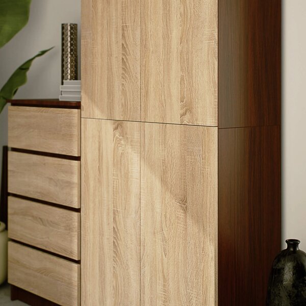 Policová skříň Rainer II (wenge + dub sonoma)