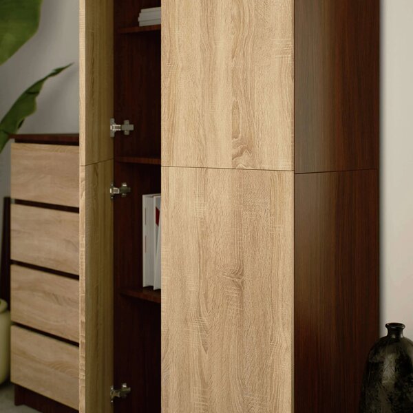 Policová skříň Rainer II (wenge + dub sonoma)
