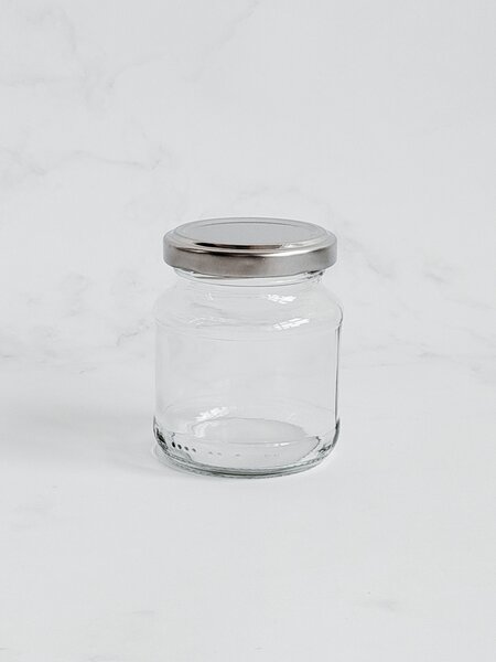 Kořenka skleněná LUPA 150 ml se stříbrným víčkem