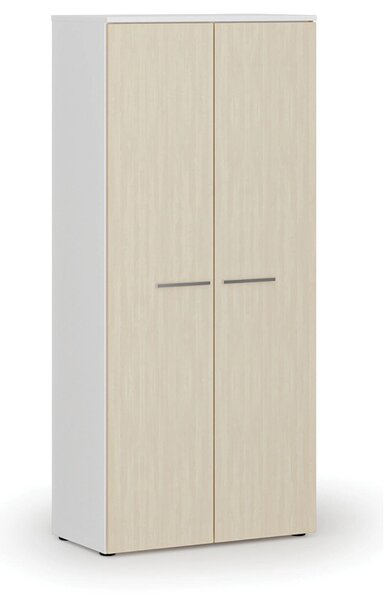 Šatní skříň s výsuvem PRIMO WHITE, 800 x 420 x 1781 mm, bílá/bříza