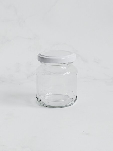 Kořenka skleněná LUPA 150 ml s bílým víčkem