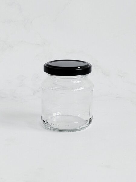 Kořenka skleněná LUPA 150 ml s černým víčkem