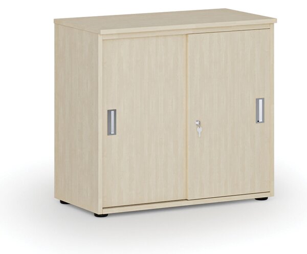 Kancelářská skříň se zasouvacími dveřmi PRIMO WOOD, 800 x 420 x 740 mm, bříza