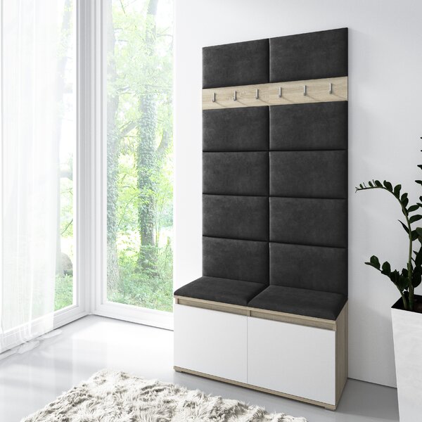ETapik - Čalouněný panel 60 x 30 cm - Černá 2316