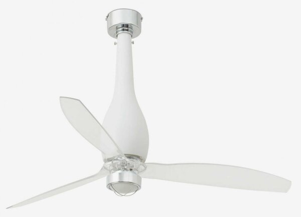 FARO ETERFAN M LED, bílá/transparentní, stropní ventilátor s DC motorem