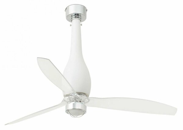 FARO ETERFAN M LED, bílá/transparentní, stropní ventilátor s DC motorem