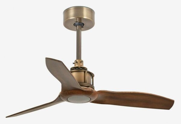 FARO JUST FAN XS, starozlatá/dřevo, stropní ventilátor 81cm