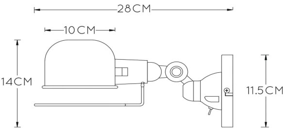 Lucide 45252/01/97 - Nástěnné svítidlo HONORE 1xE14/25W/230V