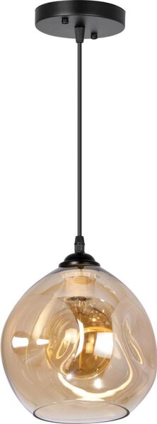 Lustr na lanku 1xE27/60W/230V černá/kouřová