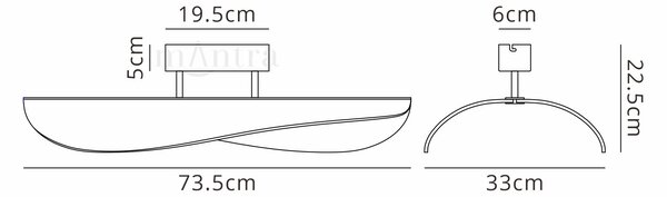 Mantra 7835 Bianca, moderní bílé stropní svítidlo LED 40W 3000K, délka 73cm
