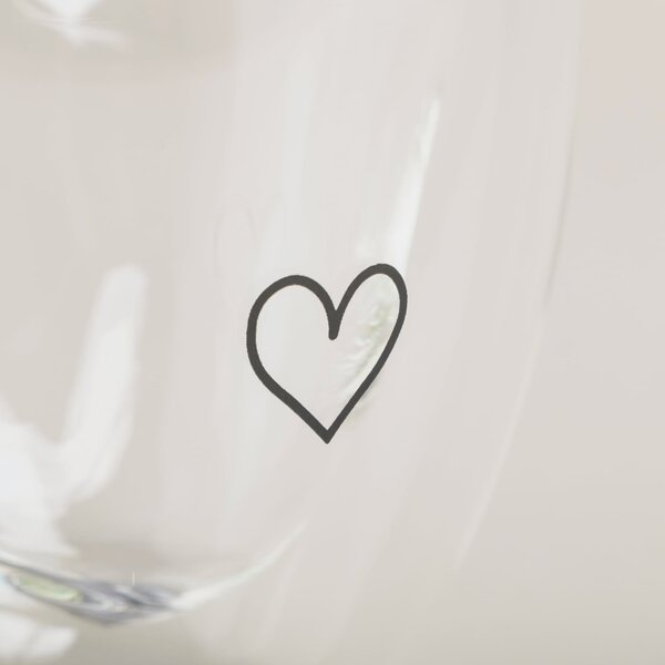 Dvoustěnná sklenice na espresso Heart 100 ml