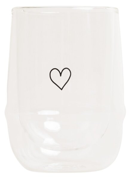 Dvoustěnná sklenice na teplé nápoje Heart 300 ml