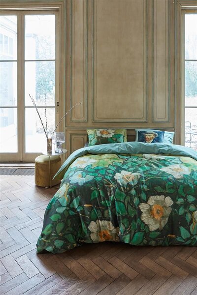 Pip Studio Prodloužené povlečení Van Gogh Museum Wild Roses Green, 200x200/220 cm +2x 60 x 70 cm