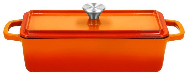 Silvercrest® Litinový hrnec/forma na pečení chleba Premium (obdélníkový, oranžová) (100409856010)