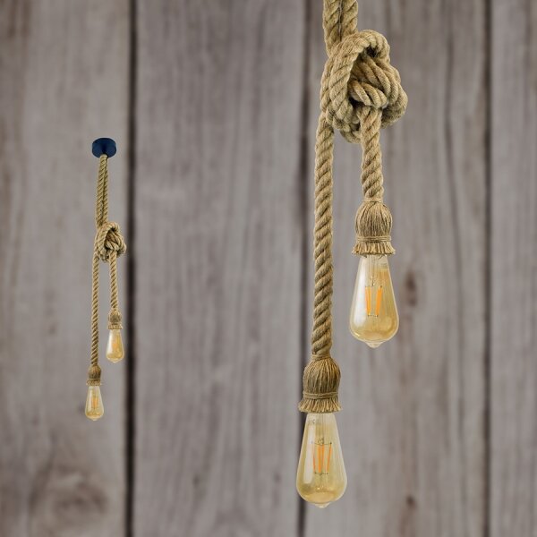 LED Lustr na lanku ROPE 2xE27/10W/230V