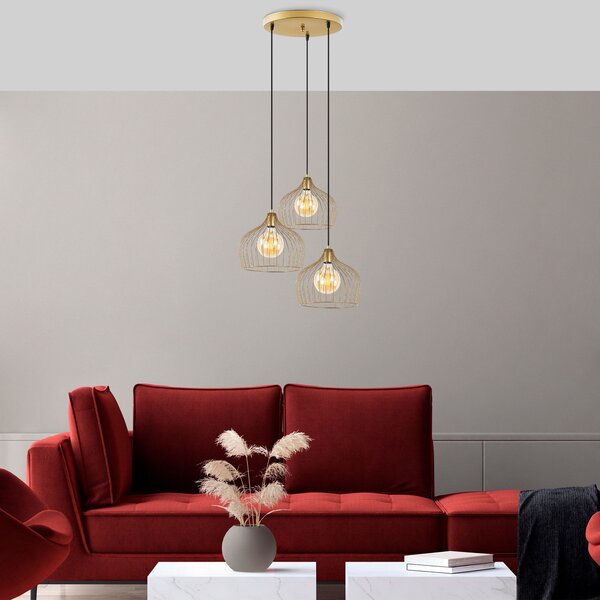 Opviq Závěsný lustr Bek II zlatý