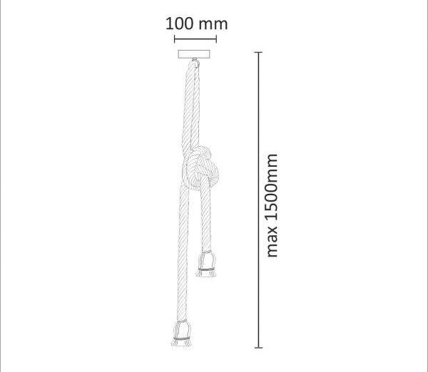 Lustr na lanku ROPE 2xE27/12W/230V