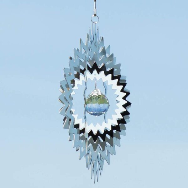 Zahradní větrná dekorace Mirror crystal Star 20 cm
