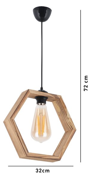 Opviq Závěsný lustr Hexagon hnědý