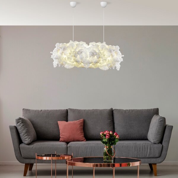 Opviq Závěsný lustr Serenity 90 cm bílý