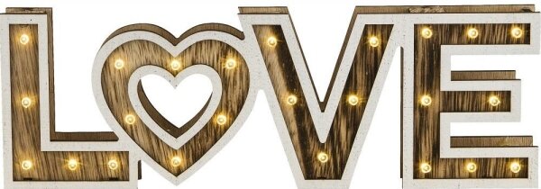 Globo 29976 - LED stolní lampa LOVE 24xLED/0,06W/3xAA topol