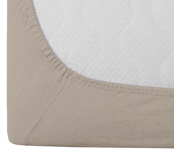 Sada krepového povlečení ASTORIA POLY krémové + prostěradlo Jersey 90 x 200 cm cappuccino, jednolůžko