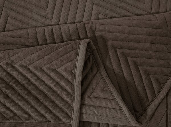Sametový přehoz na postel ARROW VELVET, tmavě hnědý Rozměr: 170 x 210 cm