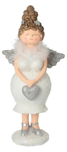 Figurka Angel Heart 30 cm silver
