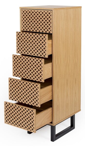 Komoda v dubovém dekoru Woodman Camden Diamond, 40 x 123 cm