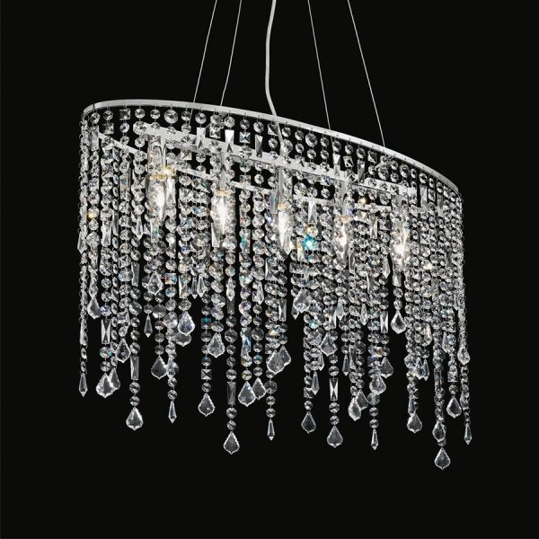 Ideal Lux - Křišťálový lustr na lanku RAIN 5xE14/40W/230V čirá
