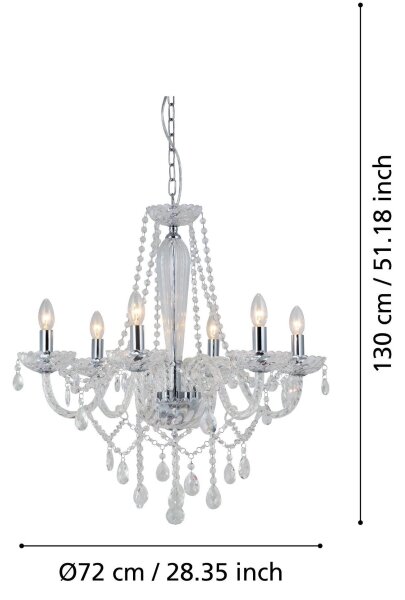 Eglo 39099 - Lustr BASILANO 1 6xE14/40W/230V