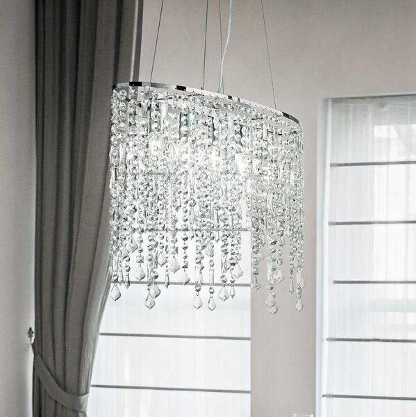 Ideal Lux - Křišťálový lustr na lanku RAIN 5xE14/40W/230V čirá