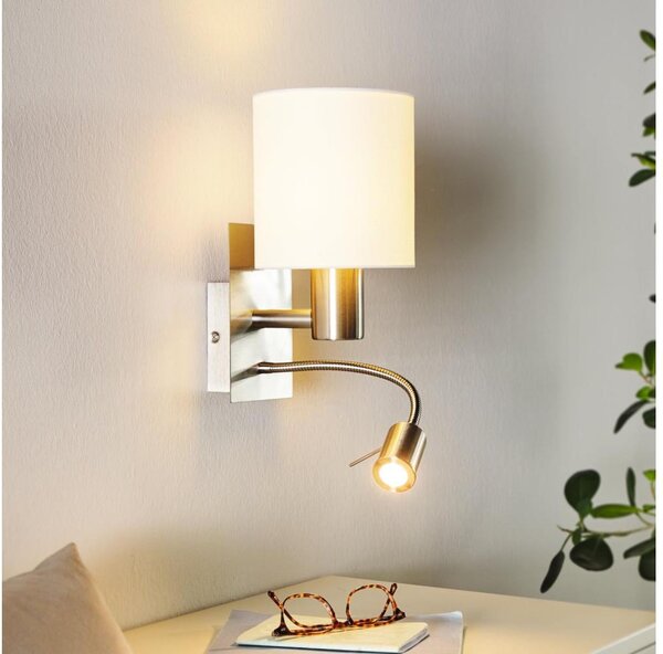 Eglo 96477 - LED Flexibilní svítidlo PASTERI 1xE27/40W+LED/3,8W bílá