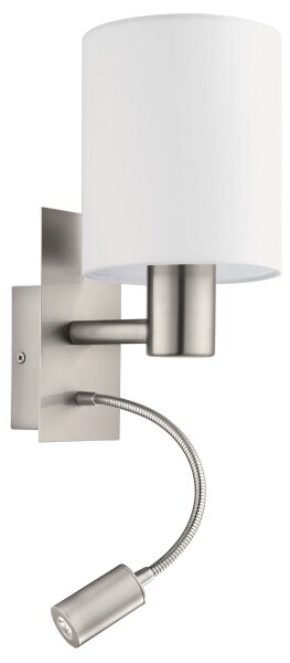 Eglo 96477 - LED Flexibilní svítidlo PASTERI 1xE27/40W+LED/3,8W bílá
