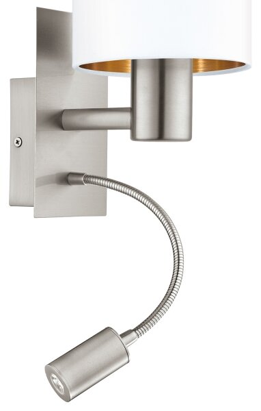 Eglo 96484 - LED Flexibilní svítidlo PASTERI 1xE27/40W+LED/3,8W bílá