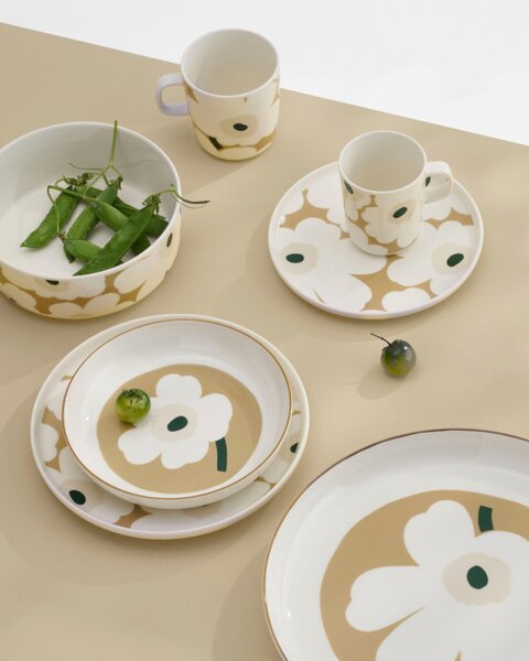 Marimekko Hrnek Oiva Unikko 0,25l, béžovo-zelený