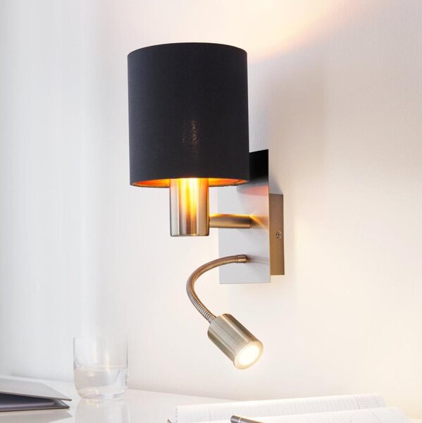 Eglo 96483 - LED Flexibilní svítidlo PASTERI 1xE27/40W+LED/3,8W černá