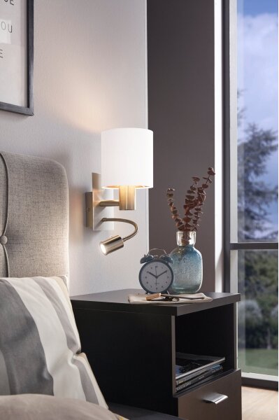 Eglo 96484 - LED Flexibilní svítidlo PASTERI 1xE27/40W+LED/3,8W bílá