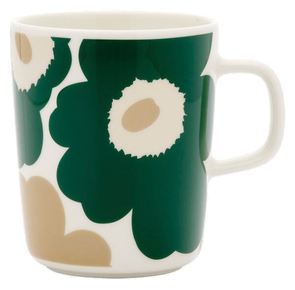 Marimekko Hrnek Oiva Unikko 0,25l, zeleno-béžový