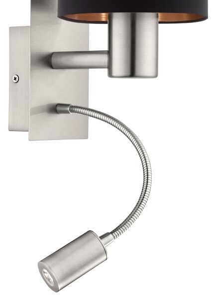 Eglo 96483 - LED Flexibilní svítidlo PASTERI 1xE27/40W+LED/3,8W černá