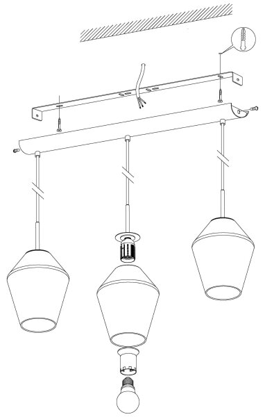 Eglo 96774 - Lustr na lanku MURMILLO 3xE27/28W/230V