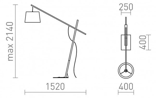 DANTE stojanová černá dřevo 230V E27 25W - RED - DESIGN RENDL