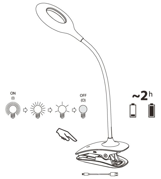 Eglo 97077 - LED Stmívatelná lampa s klipem CABADO LED/3W/5V bílá