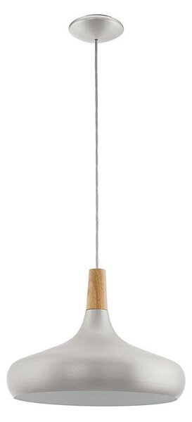 Eglo 96986 - Závěsné svítidlo SABINAR 1xE27/60W/230V pr. 40 cm stříbrná