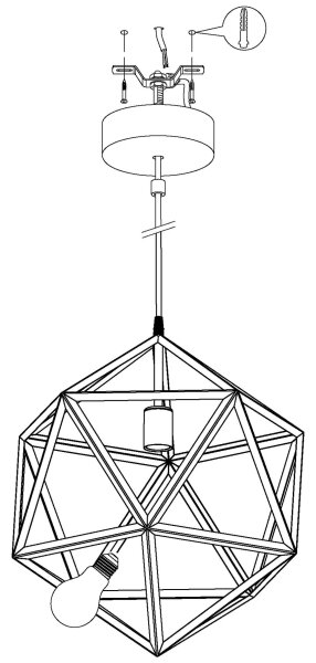 Eglo 49761 - Závěsné svítidlo EMBLETON 1xE27/60W/230V