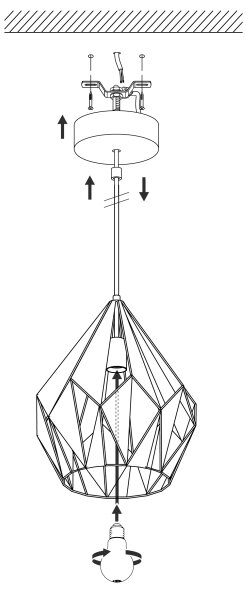 Eglo 49932 - Závěsné svítidlo CARLTON 1 1xE27/60W/230V