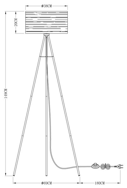 Globo 15342S stojací lampa Tunno 1x40W | E27