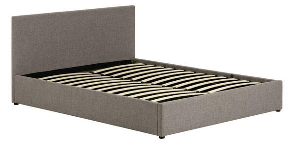 Šedá čalouněná dvoulůžková postel s úložným prostorem s roštem 180x200 cm Nahiri – Kave Home
