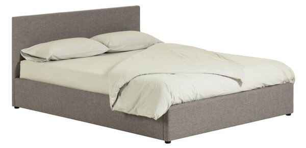 Šedá čalouněná dvoulůžková postel s úložným prostorem s roštem 180x200 cm Nahiri – Kave Home