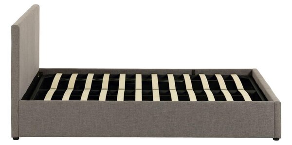 Šedá čalouněná dvoulůžková postel s úložným prostorem s roštem 180x200 cm Nahiri – Kave Home